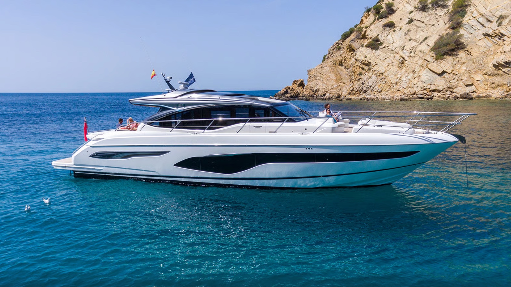 Princess V-Class sport yacht at anchor